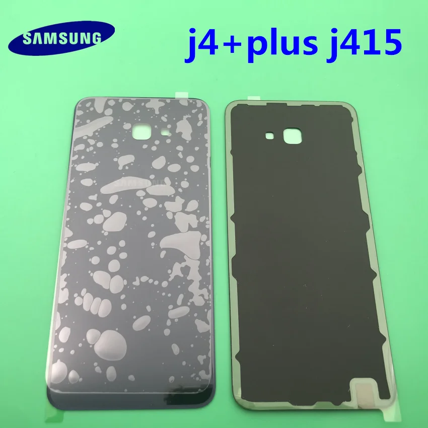 black Чехол для задней панели samsung j4plus для samsung Galaxy J4+ J4 Plus J415 SM-J415F SM-J415G Крышка для батареи задняя крышка - Цвет: black