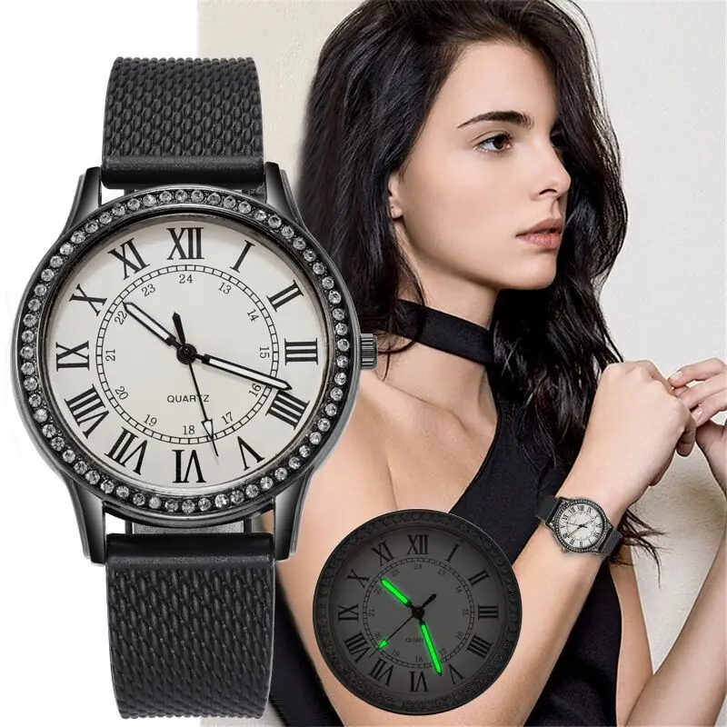 

Fashion Roman Numerals Women Watches Luxury Ladies Wrist Watch Casual Silicone Band Quartz Clock Zegarek Damski Relogio Feminino