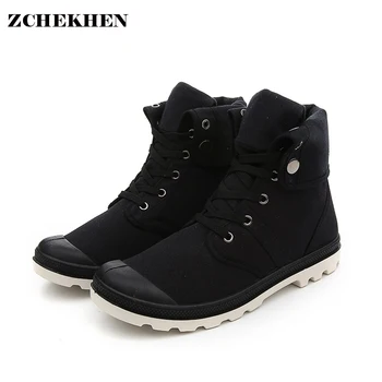 

ZCHEKHEN Hip-hop Desert Style Fashion Autumn High-top Military Ankle Boots Comfortable Canvas Shoe Tactical Boots