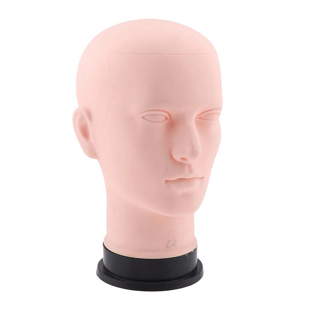 Lifelike Male Mannequin Head Display Stand Wig Making Makeup Practice Holder,Head Height: 12 Inches;Circumference: 21 Inches