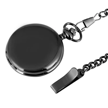 

Smooth Mechanical Pocket Watch Rough Chain Black/Silver/Gold Pocket Watches Arabic Numerals Design Skeleton Transparent Clock