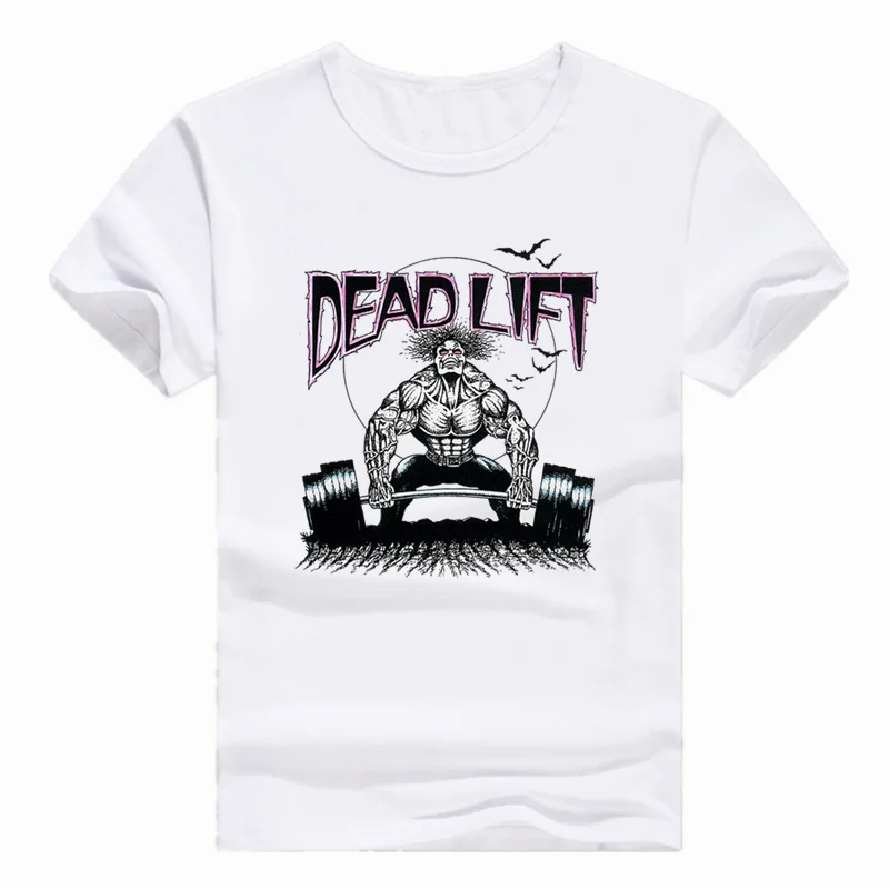 Футболка азиатского размера с принтом Deadlift Powerlifting для тренировок и фитнеса белая