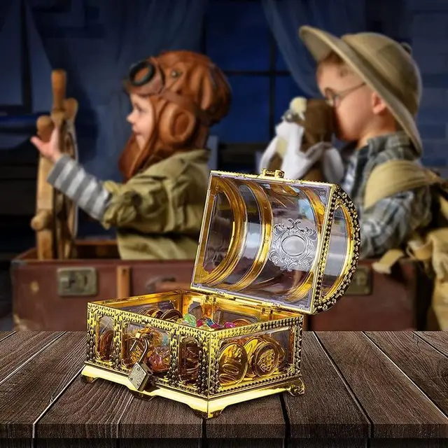 Pirate Treasure Chest For Kids Teacher'S Favorite Treasures Collection Storage Box Party Pirate Treasure Chest Child TreasureToy 6