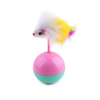 

Durable Pet Cat Toys Mimi Favorite fur Mouse Tumbler Plastic Toys Balls for Cats dogs play toy