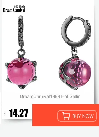 DreamCarnival1989 Women Dangle Earrings Big Clear White Zircon 18mm Shiny Fine Cut Dating Fashion Jewelry New Year Gift WE4108W