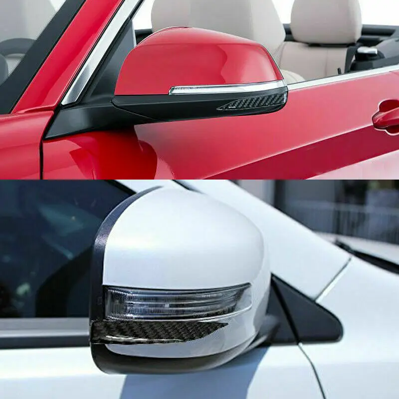 Carbon Fiber Car Stickers Anti-Scratch Trim Rearview Mirror Protector 2 Pieces