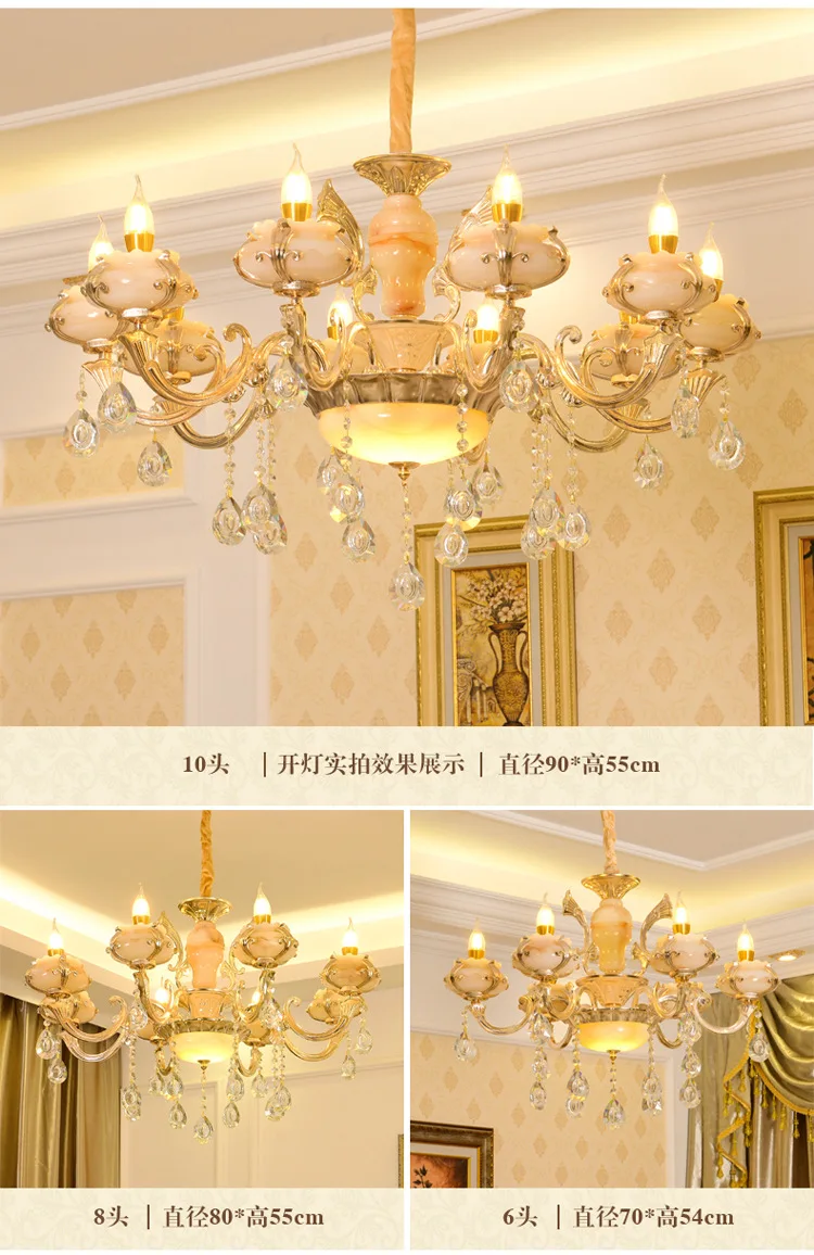 Европейская роскошная хрустальная люстра из цинкового сплава Свеча гостиная вилла отель Ресторан стеклянные лампы