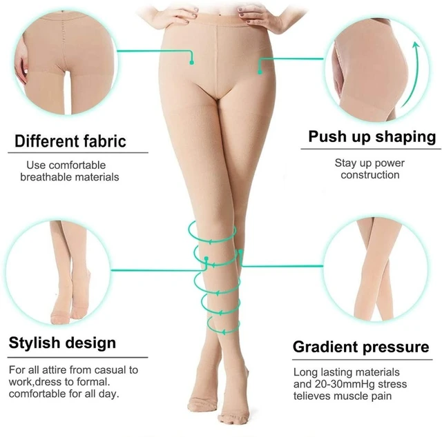 Women Medical Slimming Compression Stocking Leggings 20-30 MmHg Closed Toe  Graduated Pantyhose Tights for Edema