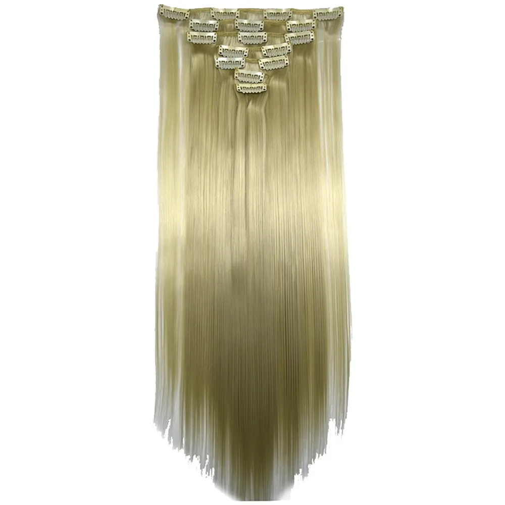 Cosplay Full Head Women Clip Synthetic High Temperature Wire Straight Hair Piece Makeup#1101 wholesale