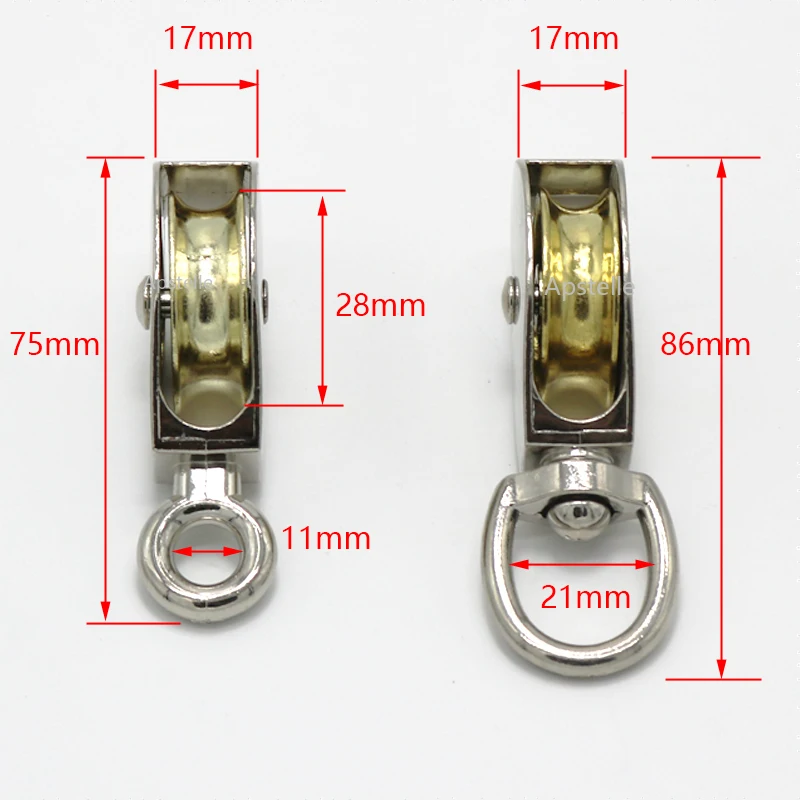 36/48/52/58/75/86mm Lifting Rope Roller Pulley Wheel Climbing Mini Pulleys Metal Sheave Zinc Alloy Katrol Wiel
