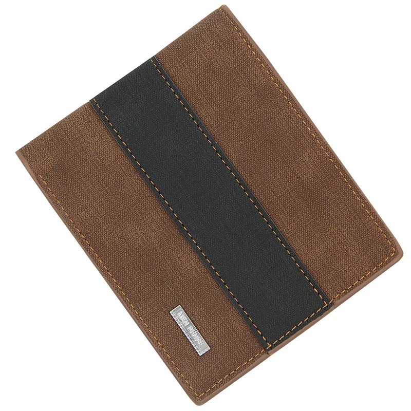 Мужские повседневные бумажники кожаный короткий складной кошелек держатель кредитных карт - Цвет: Хаки
