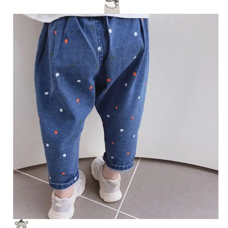 Girls Baby Polka Dot Jeans Children's Harem Pants Casual Trousers Children's Clothing 2-6 Years