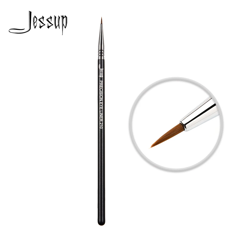 Кисть для подводки глаз Jessup, для макияжа, цвет черный, серебристый, синтетическая косметика для волос|Аппликатор теней для век| | АлиЭкспресс