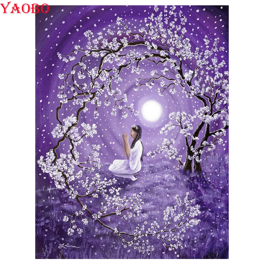 Full Square Round Diamond Painting Praying woman Mosaic Handcraft 5D DIY Embroidery Rhinestone | Дом и сад