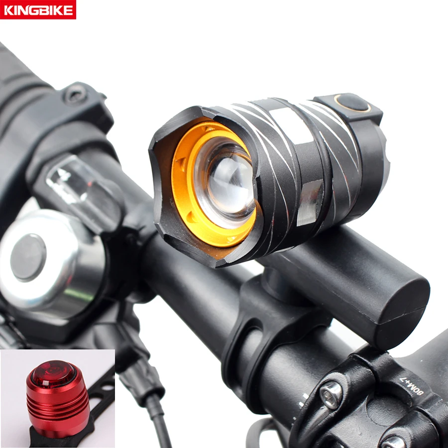 Sale Basecamp T6 LED Free Zoom Waterproof Bicycle Light Bike Front Lamp 15000LM Torch Headlight With USB Rechargeable Cycling light 0