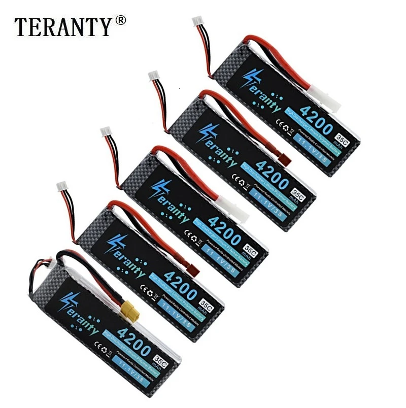 

100% Capacity 3S 11.1v 4200mAh 35C LiPo Battery For RC Drone RC Cars RC Robots RC Boats toy 11.1v Rechargeable Lipo Battery 5pcs