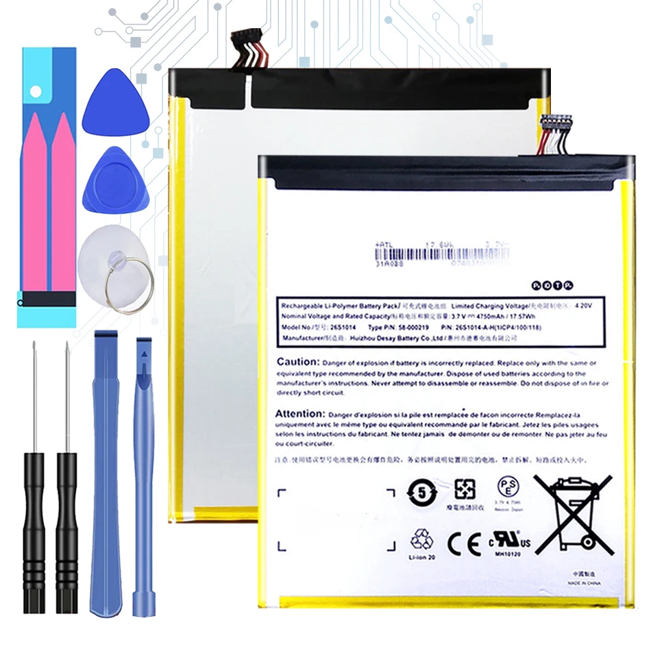Batterie De Remplacement 26s1014 4750mah Pour Tablette Amazon Kindle Fire Hd 8 Pouces 7e Generation Sx0340t 17 58 Aliexpress