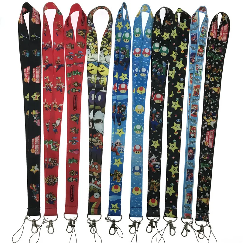 

EUPNHY 1Pc Cartoon Super Mario Key String Lanyards Mobile Phone ID Badge Holder Lanyard Neck Straps Office School Supplies