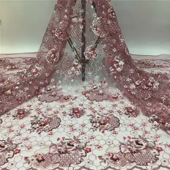 

wholesales 2020Nigerian Lace Fabric Luxury Embroidery sequins lace good Quality African lace Fabric For Wedding Dresses lace