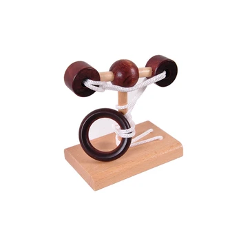 

1 Piece Of Vintage Style Wooden Educational Toy Solution Ring Unlock Solution Set Ring Classical Puzzle Rope Toy Hot Sale