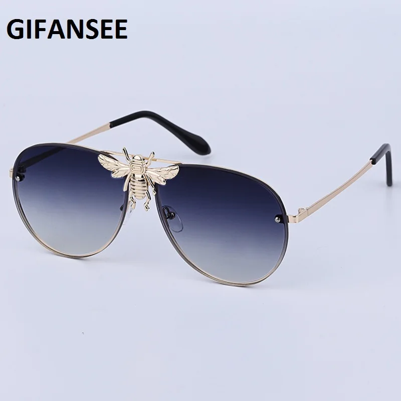 GIFANSEE для мужчин пилот пчела солнцезащитные очки для женщин негабаритных Женщин Защита от солнца очки Элитный бренд Винтаж