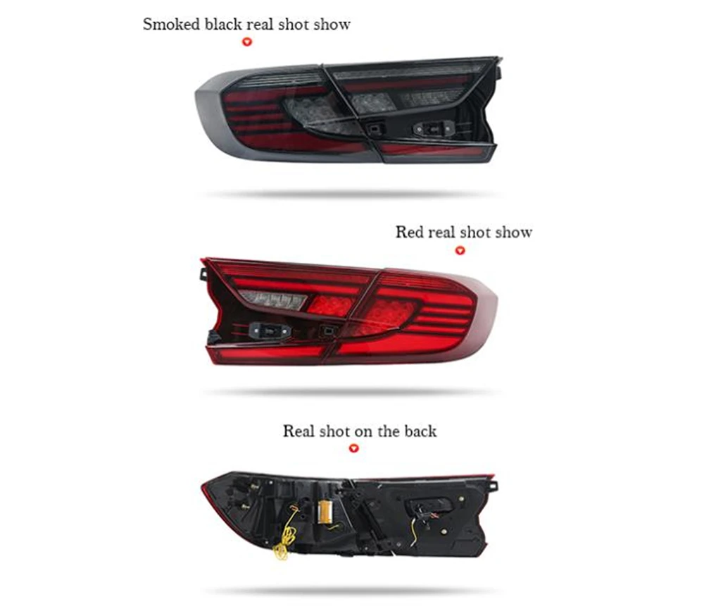 Чехол для задней лампы, светодиодный для Honda Accord задние фонари задний фонарь, светодиодный фонарь для торможения, движущийся световой сигнал