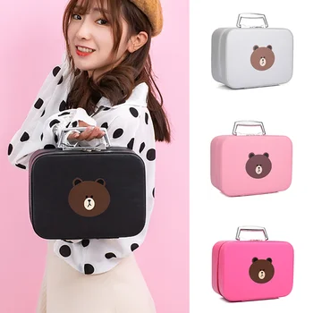 

2020 New PU Leather Makeup Bag Women Professional Cosmetic Bag Portable Make up Organizer Multilayer Storage Bags For Manicure