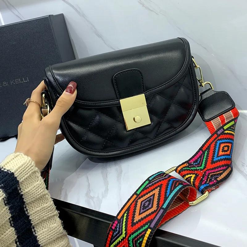 

Shoulder Bag 2020 New Style Fashion Spring And Summer Retro Simple Versitile Fashion INS Western Style Broadband WOMEN'S Bag