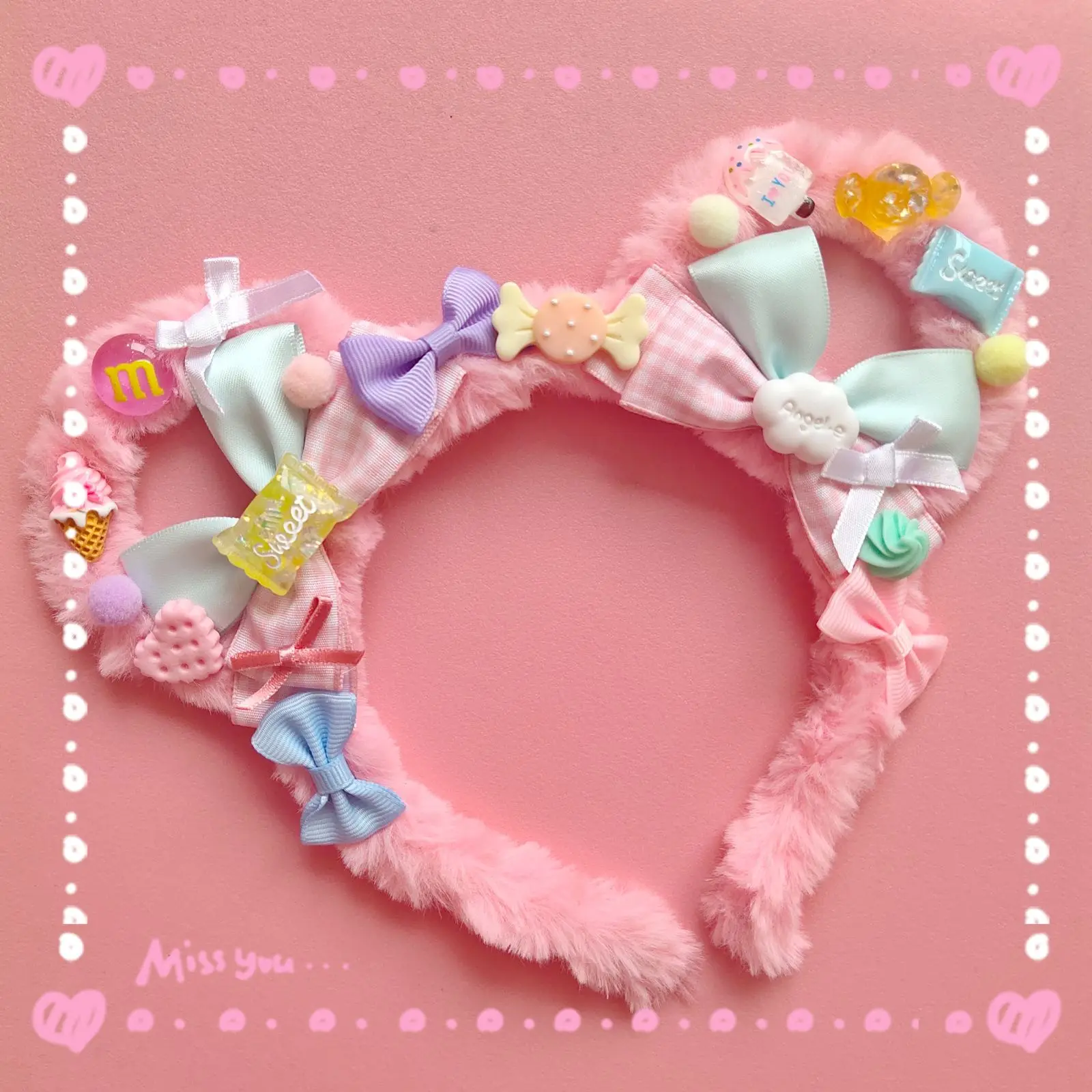 Cosplay&ware Original Hand-made Sweet Hairband Lo Bear Ear Kc Hair Accessories Cream Lolita Pink Blue Bow Headdress -Zentai shop online H80c5f33b34594a9c897fa2329270b813j.jpg