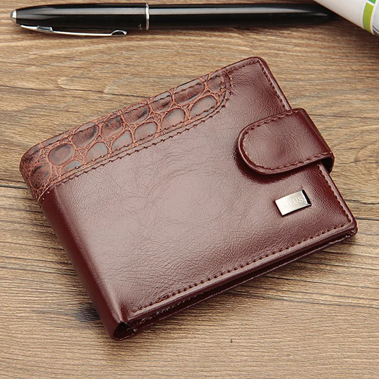 Новые мужские кошельки из лоскутной кожи Короткий Мужской кошелек с карманом для монет держатель для карт бренд Trifold мужской бумажник клатч сумка для денег
