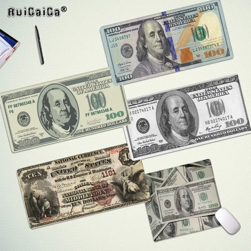 

RuiCaiCa In Stocked Money Dollars Bill Cash Ben Franklin Rubber PC Computer Gaming mousepad Rubber PC Computer Gaming mousepad