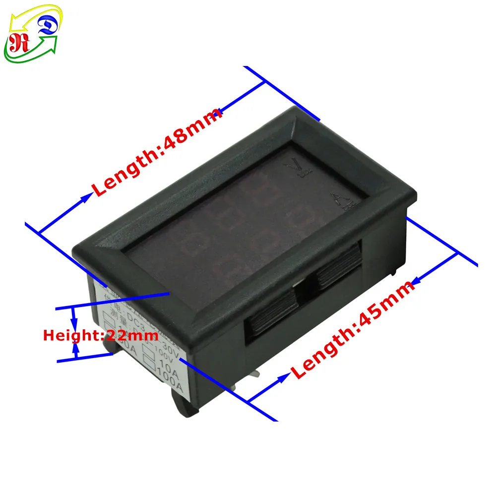 RD dual LED Display Car Voltage Current Meter 0.28 DC 0-100V/100A 5 ...
