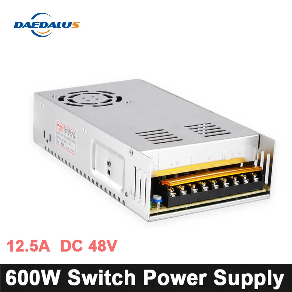 CNC 600 Вт импульсный источник питания 12.5A DC 48 В Источник Регулируемый адаптер питания Входное напряжение AC110V/220 V для граверного станка