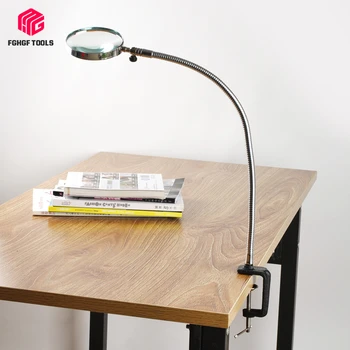 

Hot Magnifier Flexible Neck Magnifying Table Clamp Desk Plastic Folders Metal Horse 3X 100mm Lens Loupe Repaire Magnifier