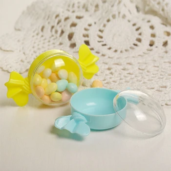 

12pc/lot Plastic Candy Gift Boxe Lovely Candy Shape Candy Box Round Chocolate Candy Boxes Wedding Birthday Baby Shower Decor