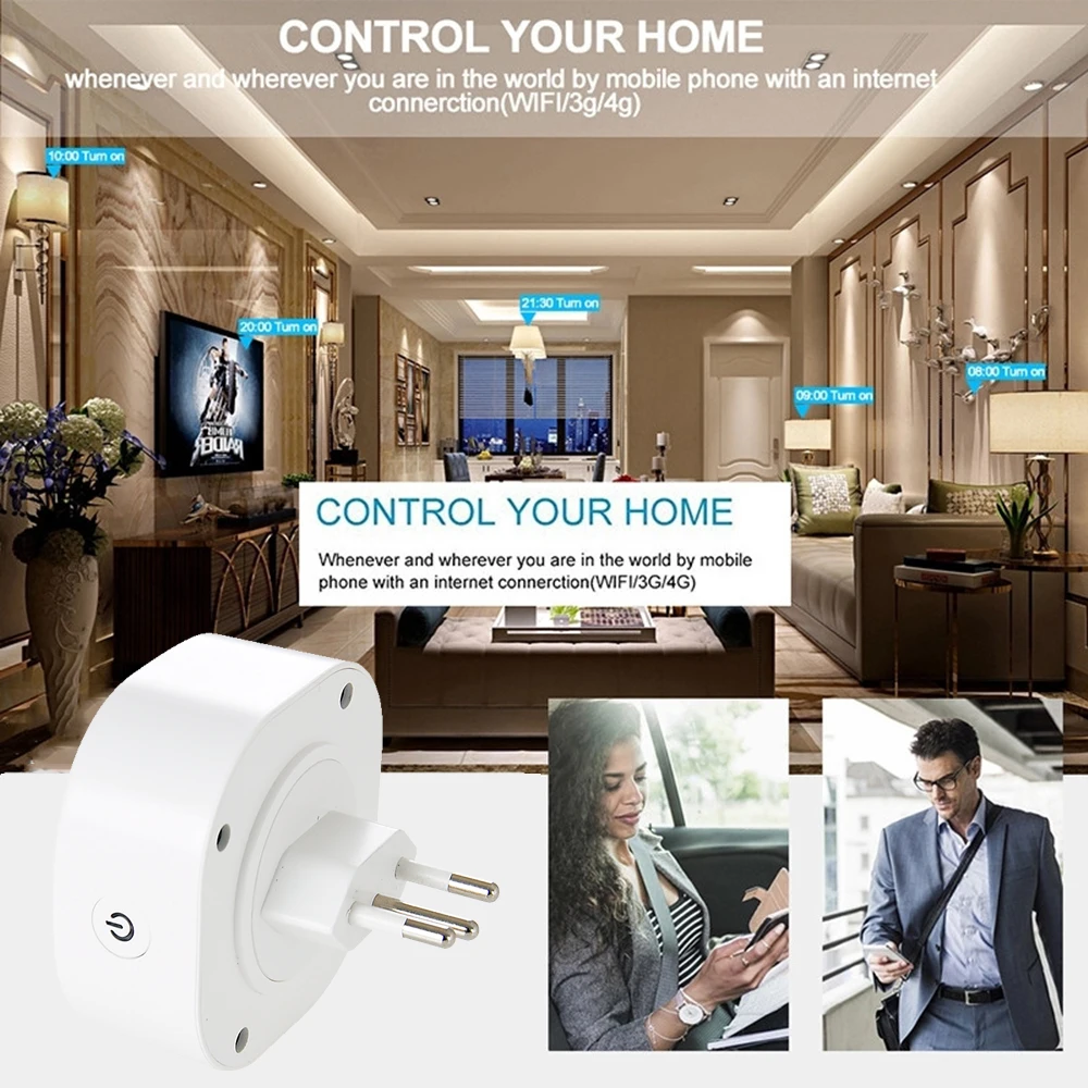 ACCKIP Бразилия Wi-Fi умная розетка BR Plug Tuya APP дистанционное управление синхронизации tomada inteligente brasil automacao