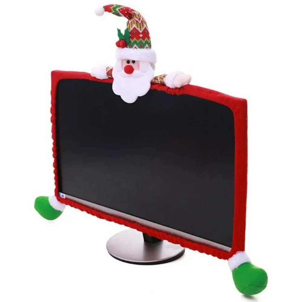 Рождественский компьютерный ЖК-монитор, защитная крышка для экрана, Рождественский Декор, праздничные украшения, вечерние принадлежности, Декор