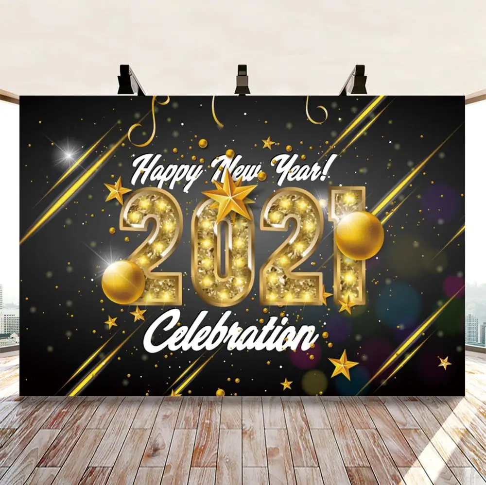 

Yeele Happy New Year Gold Star Photocall Photozone For Baby Party Photography Backdrop Photographic Backgrounds For Photo Studio