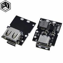 Tipo-c usb 5v 2a boost converter step-up módulo de energia de lítio bateria de carregamento placa de proteção led display usb para diy carregador