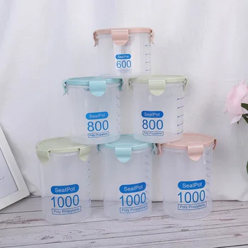 

600ml /800ml /1000ml Fresh Pot Container Box Kitchen Storage Plastic Box Sealing Food Preservation Pink Blue And Green