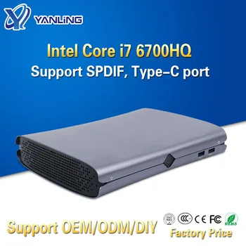

Yanling Intel Nettop Mini Computer Core kabylake i7 6700HQ Quad Core Barebone Desktop PC with SPDIF Type-C Port For Windows 10