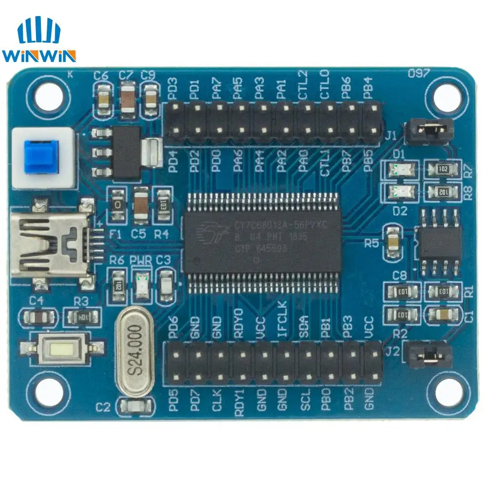 EZUSB FX2LP CY7C68013A USB logic analyzer core board+Source Code