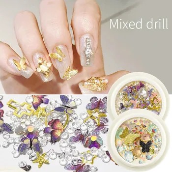 

Ins Popular 3D Butterfly Decorations Handmade Manicure Mixed Rhinestone for Nails 3D Butterfly Nails Decorations New Arrive