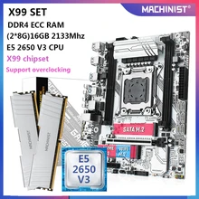 MACHINIST – carte mère X99, Kit avec processeur Intel Xeon E5 2011 V3, LGA 2650 3, 16 go (2x8) de DDR4 ECC, 4 canaux, X99 K9