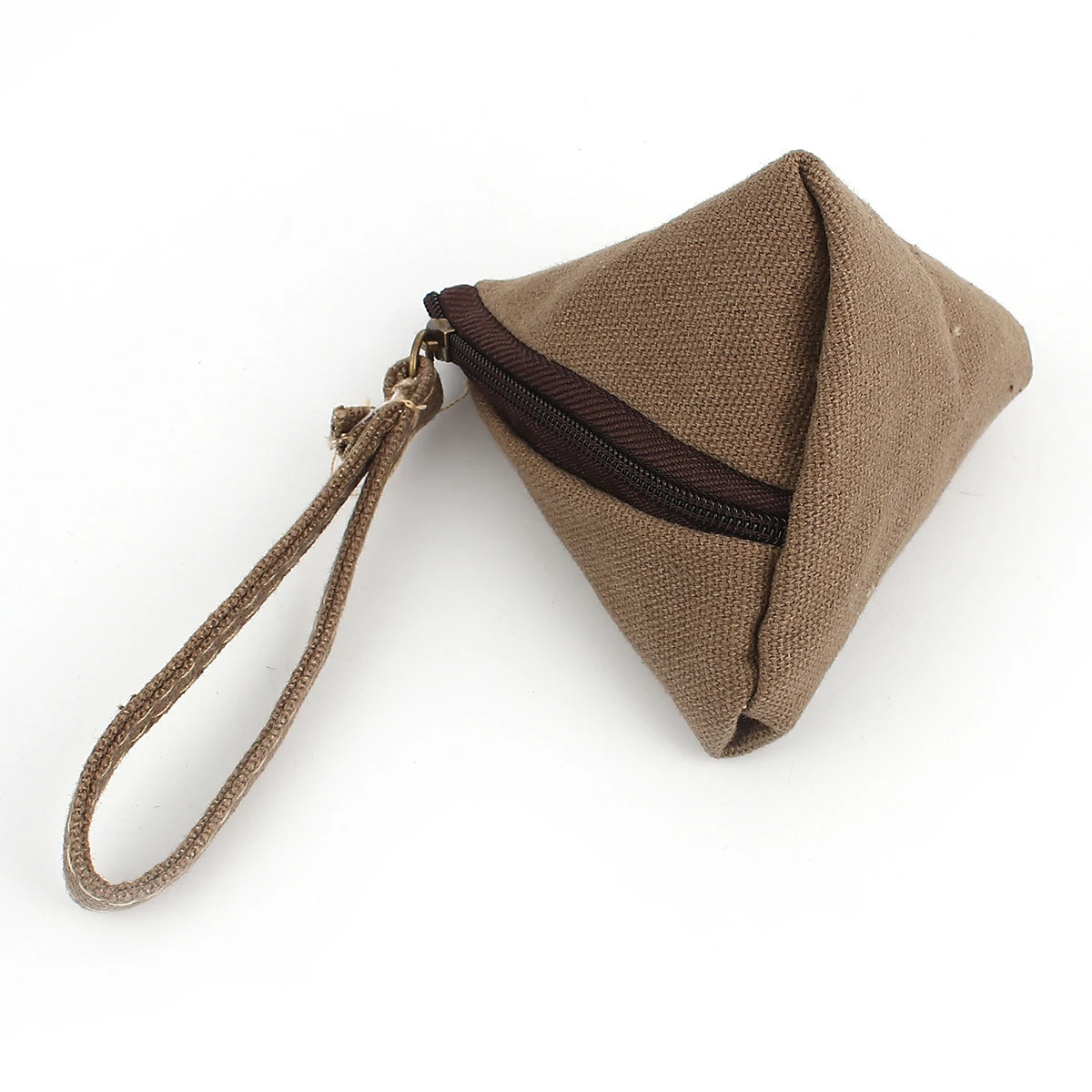 Zongzi Shaped Pocket Wallet Triangle Shape Canvas Coin Purse Cute Wallet Creative Retro Holding Bag Fashion Style Popular 1Pcs