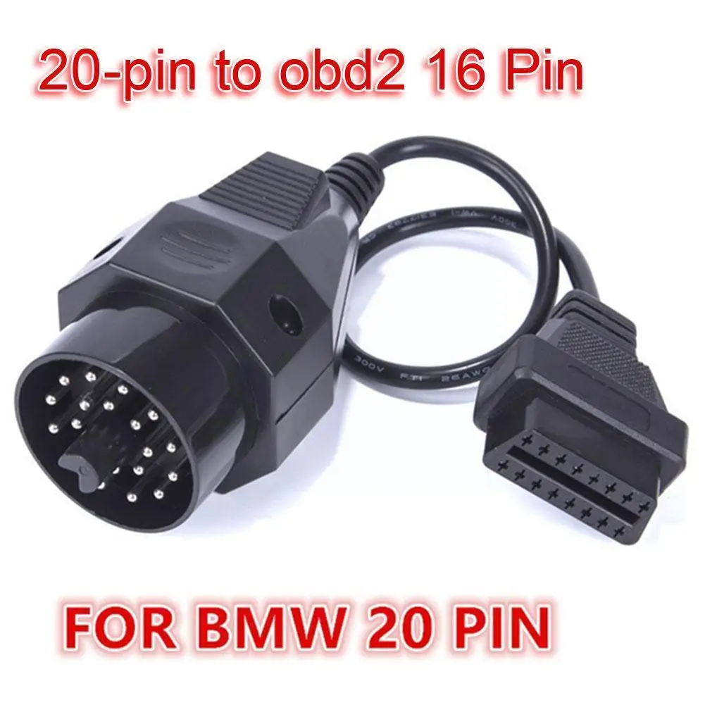 

1Pc OBD OBD II Adapter for BMW 20 pin to OBD2 16 PIN Female Connector for BMW 20pin Newest U1H8
