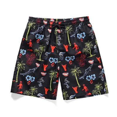 TZ001001 Pants Летний Пляжный мужской повседневный комплект одежды с принтом кокосовой пальмы, гавайская стильная рубашка+ эластичные шорты, тренировочный костюм из двух предметов - Цвет: TZ001001 Pants