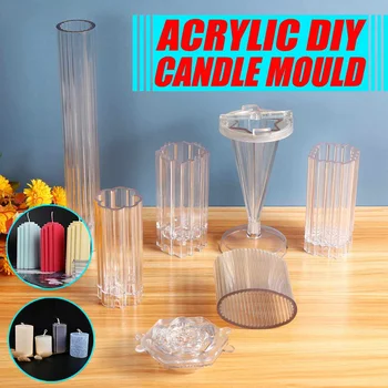 

1pcs Reusable Candle Mould Handmade Craft Fashion Christmas Aroma Candle Gypsum Making Candle Mold DIY Homemade Soap Mould