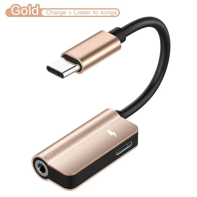 Адаптер для наушников Cherie type-C 3,5 мм для huawei Xiaomi Oneplus samsung разъем USB C разъем для зарядки наушников - Цвет: Золотой