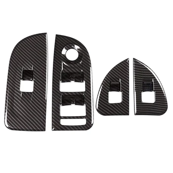 

for Alfa Romeo Giulia 2017 2018, Carbon Fiber Style ABS Car Window Lift Switch Button Frame Cover Trim